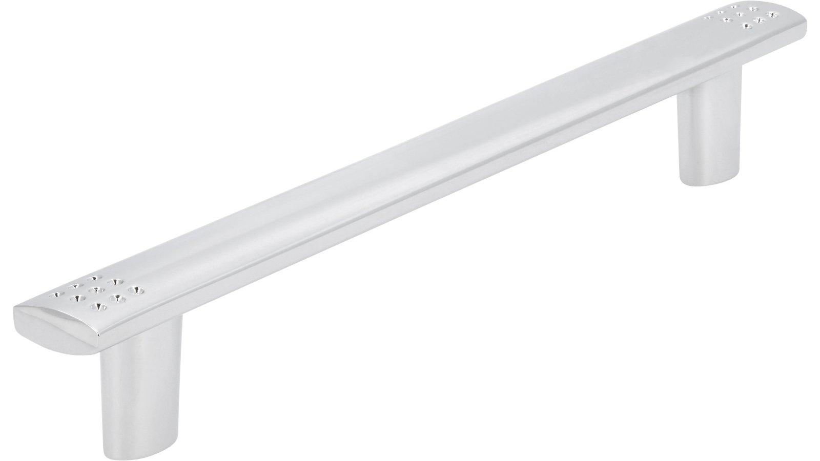 Griff Bad-Honnef Druckguss chrom glänzend - 162 mm lang  vor weißem Hintergrund