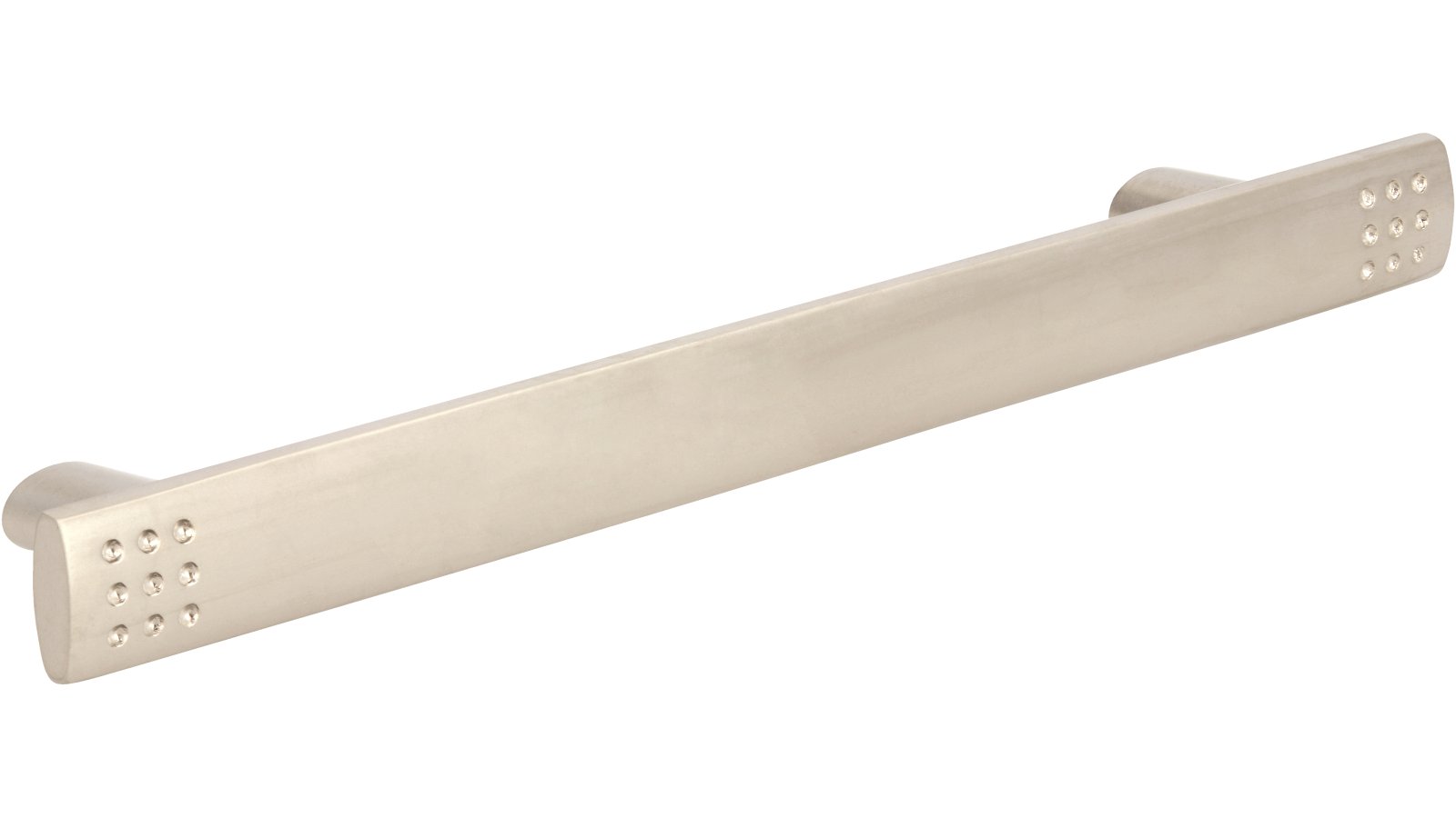 Griff Bad-Honnef Druckguss matt vernickelt - 162 mm lang  vor weißem Hintergrund