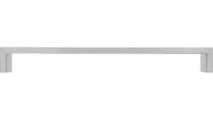 Griff Bad-Münstereifel Edelstahl fein geschliffen - 490 mm lang  vor weißem Hintergrund