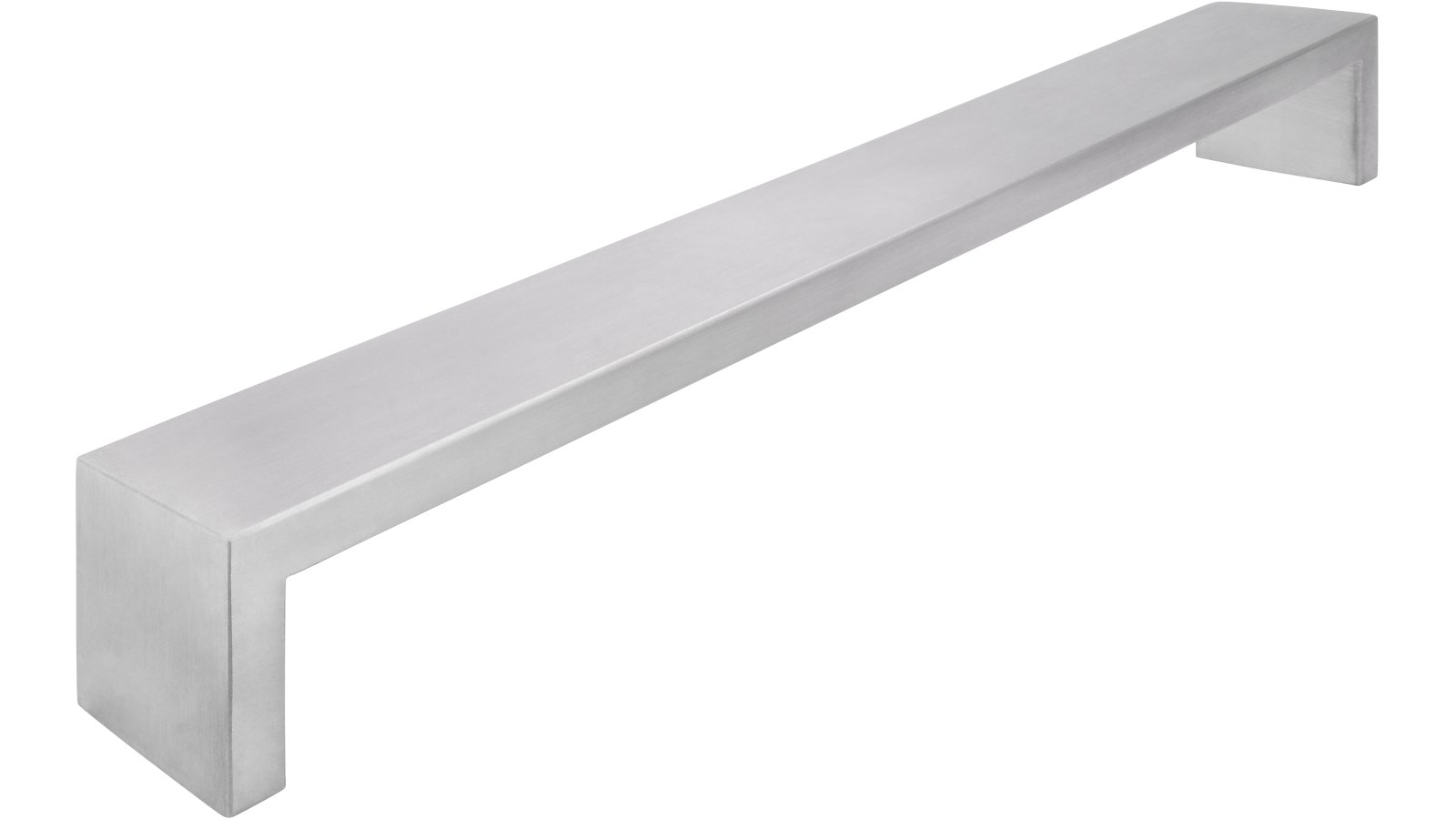 Griff Bad-Münstereifel Edelstahl fein geschliffen - 490 mm lang  vor weißem Hintergrund