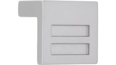 Griff Bad-Pyrmont Druckguss alufarbig pulverbeschichtet - 30 mm lang  vor weißem Hintergrund