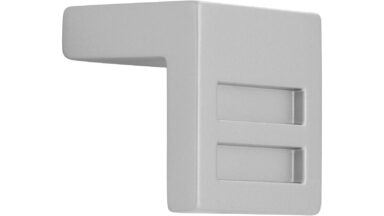 Griff Bad-Pyrmont Druckguss alufarbig pulverbeschichtet - 30 mm lang  vor weißem Hintergrund