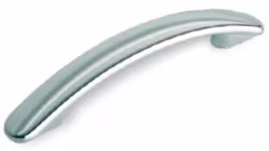 Griff Bad-Salzuflen Druckguss chrom glänzend - 93 mm lang  vor weißem Hintergrund