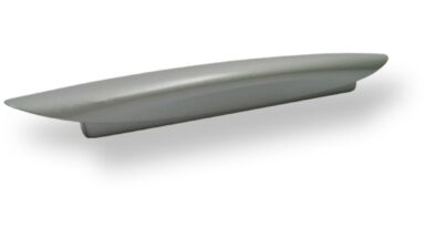 Griff Bad-Salzungen Druckguss alufarbig pulverbeschichtet - 193 mm lang vor weißem Hintergrund