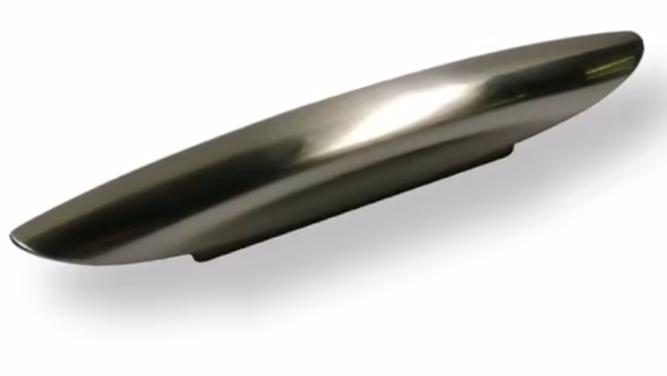 Griff Bad-Salzungen Zinkdruckguß - vernickelt feingeschliffen - 140 mm lang vor weißem Hintergrund