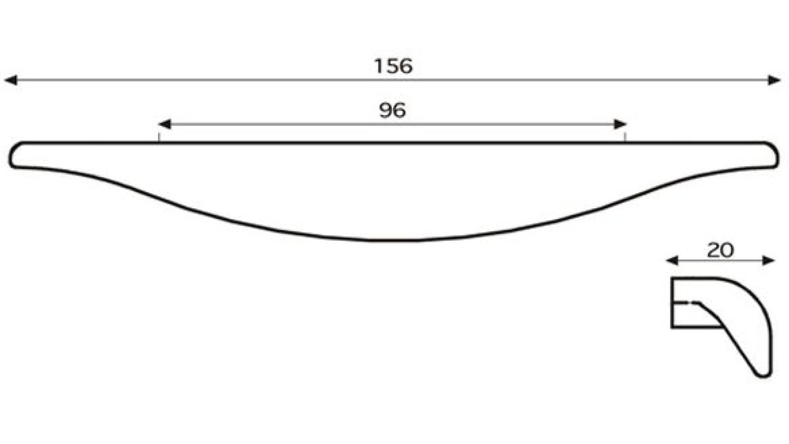 Griff Barmstedt Kunststoff - vintageeffekt - 156 mm lang  vor weißem Hintergrund