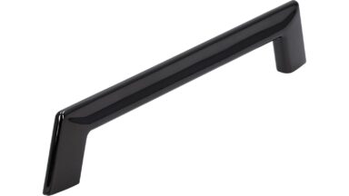 Griff Beelitz Druckguss Schwarz chrom - 190 mm lang  vor weißem Hintergrund