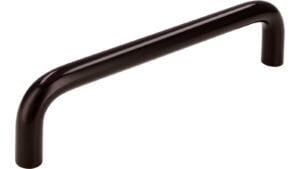 Griff Belm Stahl schwarz-braun pulverbeschichtet - 138 mm lang  vor weißem Hintergrund