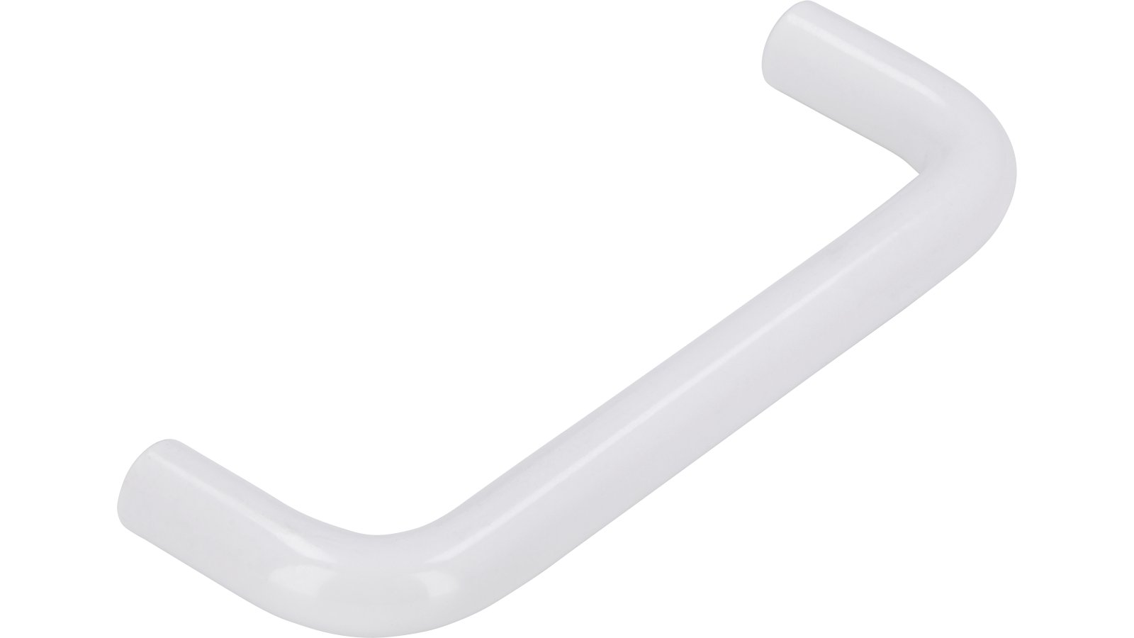 Griff Belm Stahl reinweiß pulverbeschichtet - 106 mm lang  vor weißem Hintergrund