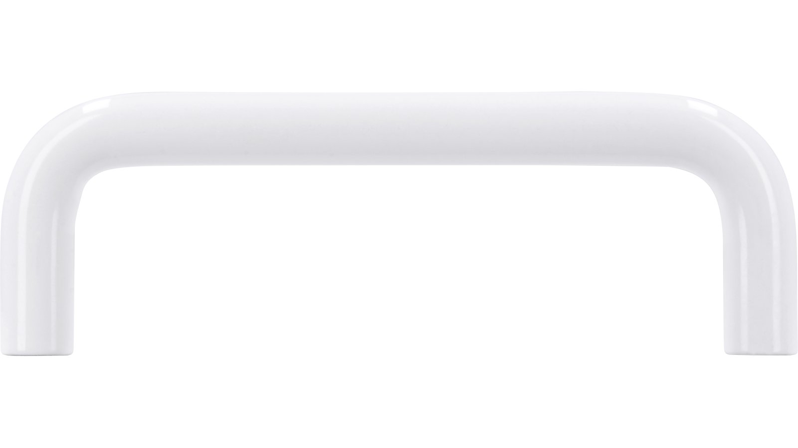 Griff Belm Stahl reinweiß pulverbeschichtet - 106 mm lang  vor weißem Hintergrund