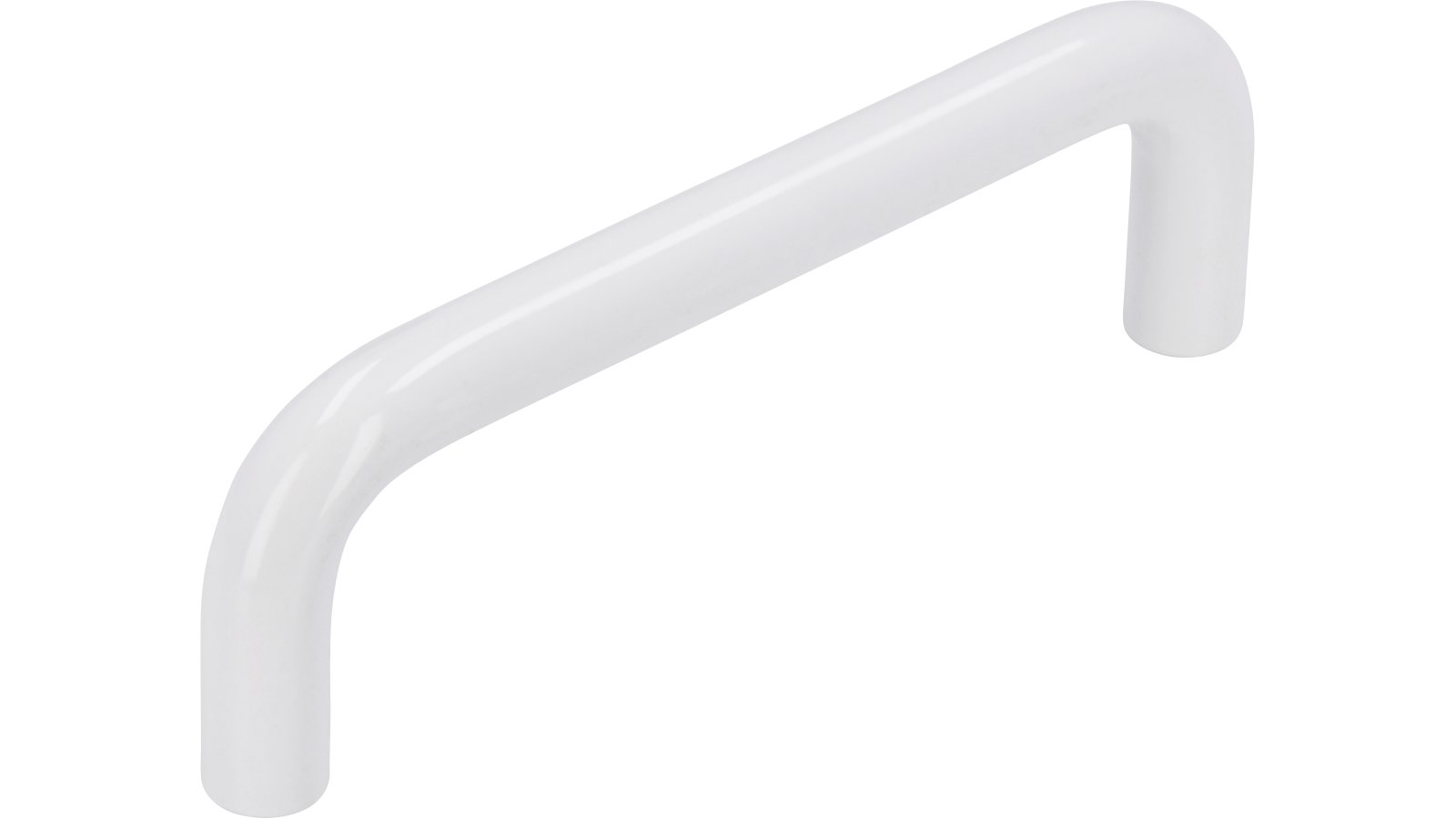 Griff Belm Stahl reinweiß pulverbeschichtet - 106 mm lang  vor weißem Hintergrund