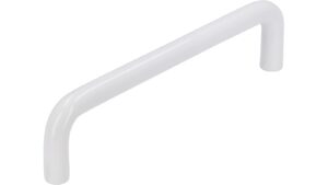 Griff Belm Stahl reinweiß pulverbeschichtet - 138 mm lang  vor weißem Hintergrund