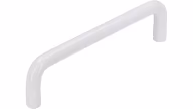 Griff Belm Stahl reinweiß pulverbeschichtet - 138 mm lang  vor weißem Hintergrund