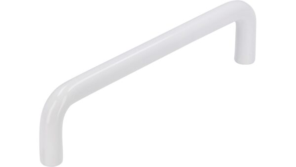 Griff Belm Stahl reinweiß pulverbeschichtet - 138 mm lang vor weißem Hintergrund