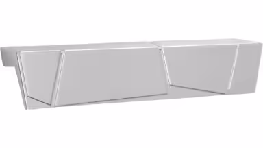 Griff Bergen Druckguss chrom glänzend - 157 mm lang  vor weißem Hintergrund