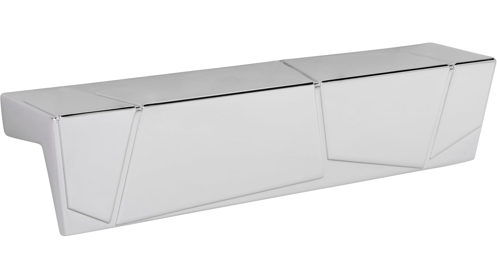 Moebelgriff-Bergen-chrom-Zinkdruckguss-laenge-157-721878-seitlich Griff Bergen Druckguss chrom glänzend - 157 mm lang vor weißem Hintergrund