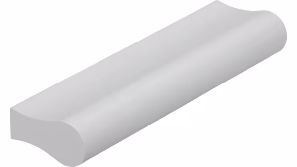 Griff Berlin Aluminium silber natur matt - 84 mm lang  vor weißem Hintergrund