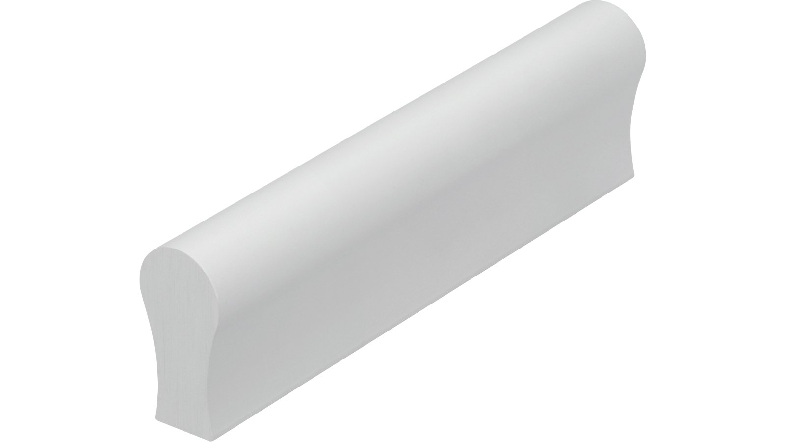 Griff Berlin Aluminium silber natur matt - 84 mm lang  vor weißem Hintergrund