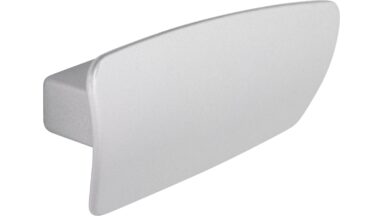 Griff Bitterfeld Druckguss alufarbig pulverbeschichtet - 65 mm lang  vor weißem Hintergrund