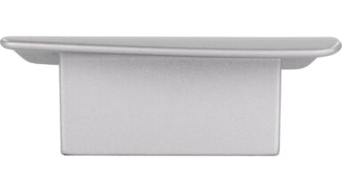 Griff Bitterfeld Druckguss alufarbig pulverbeschichtet - 65 mm lang  vor weißem Hintergrund