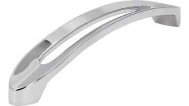 Griff Boizenburg Druckguss chrom glänzend - 180 mm lang vor weißem Hintergrund