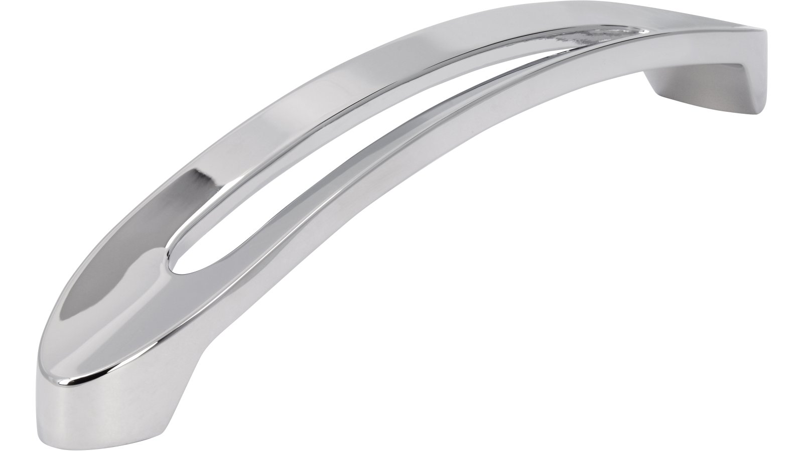 Griff Boizenburg Druckguss chrom glänzend - 180 mm lang  vor weißem Hintergrund