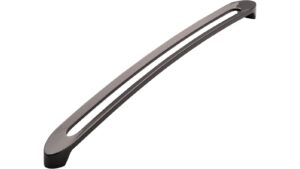 Griff Boizenburg Druckguss Schwarz chrom - 340 mm lang  vor weißem Hintergrund