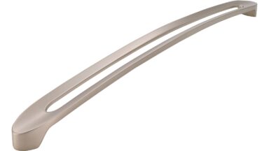 Griff Boizenburg Druckguss edelstahleffekt - 340 mm lang vor weißem Hintergrund