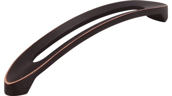 Griff Boizenburg Druckguss kupfer schwarz getrommelt - 180 mm lang vor weißem Hintergrund