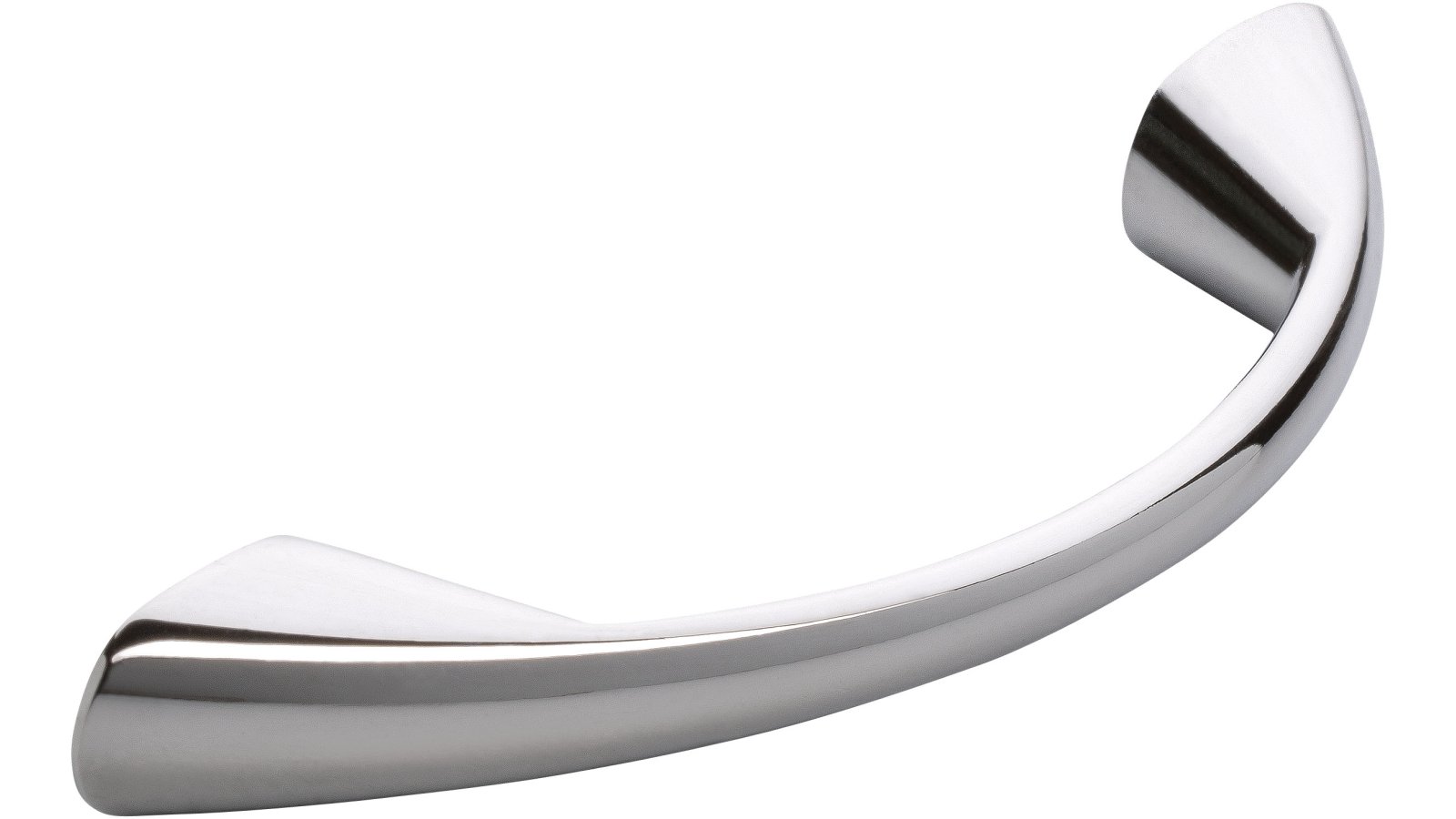 Moebelgriff-Borken-chrom-Zinkdruckguss-laenge-133-406398-seitlich Griff Borken Druckguss chrom glänzend - 133 mm lang vor weißem Hintergrund