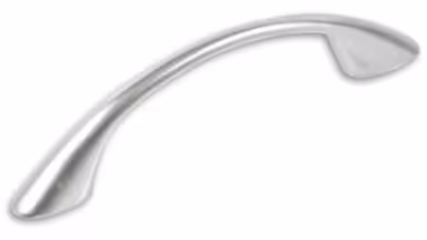 Griff Borken Druckguss galvanisiert silber - 133 mm lang vor weißem Hintergrund