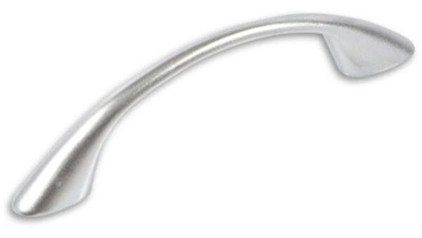 Griff Borken Druckguss galvanisiert silber - 133 mm lang  vor weißem Hintergrund
