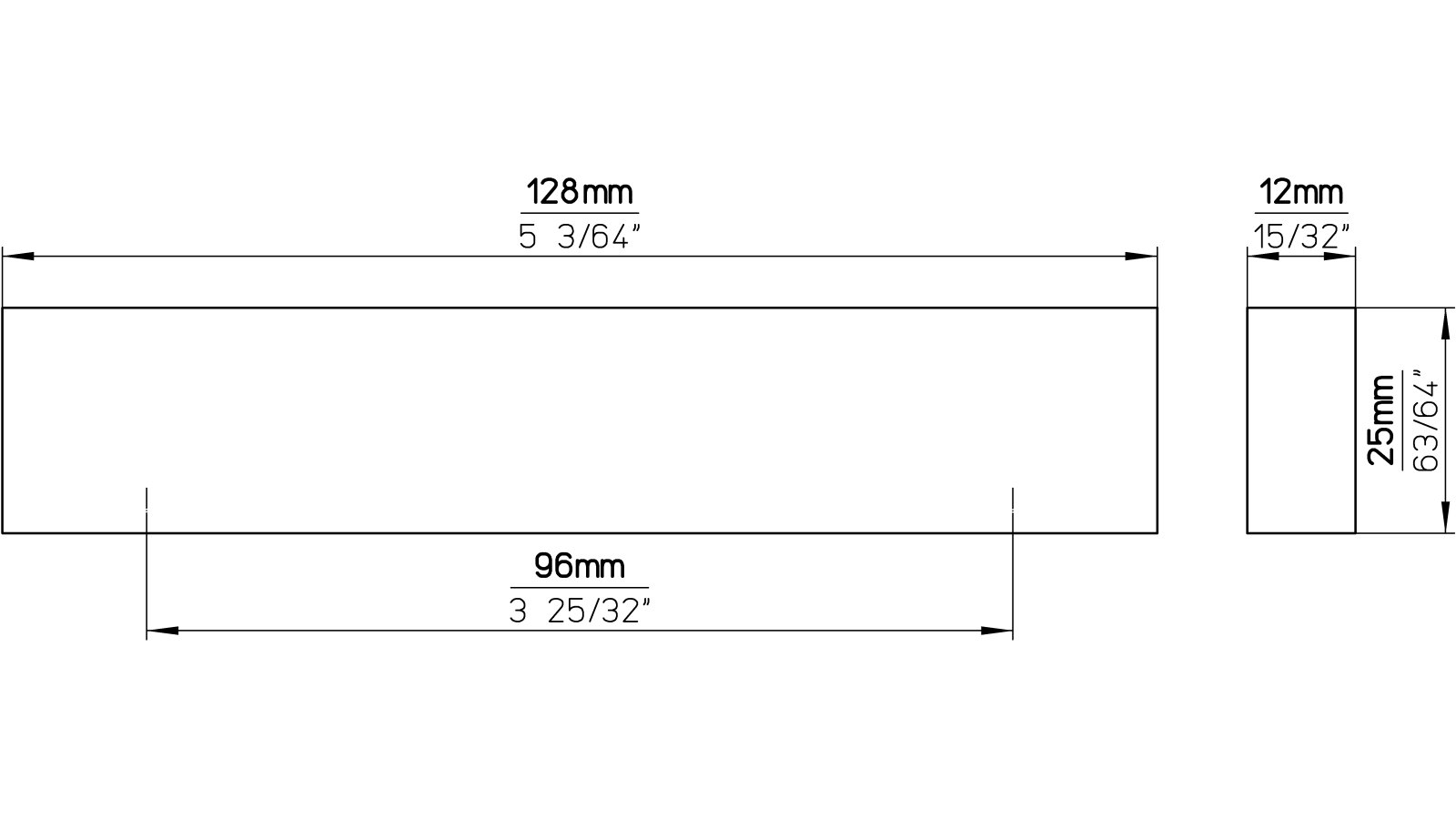 Griff Brand-Erbisdorf Holz ahorn natur lackiert mahagoni natur lackiert - 128 mm lang  vor weißem Hintergrund