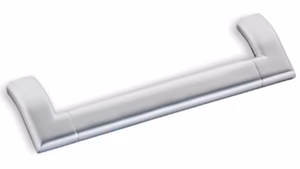 Griff Bremervörde Druckguss chrom matt - 180 mm lang vor weißem Hintergrund