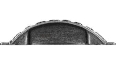 Griff Brilon Druckguss altsilberfarbig - 111 mm lang  vor weißem Hintergrund