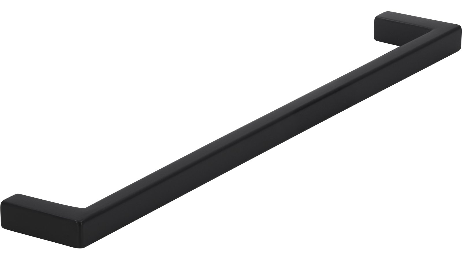 Griff Bruckmühl Druckguss schwarz matt pulverbeschichtet - 200 mm lang  vor weißem Hintergrund