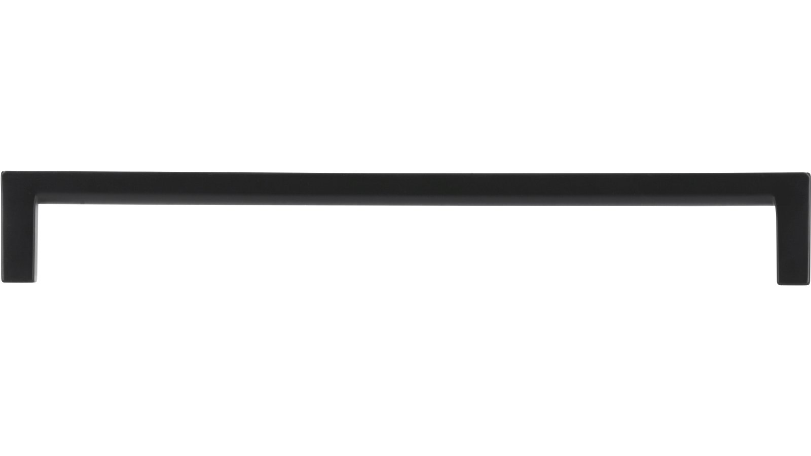 Griff Bruckmühl Druckguss schwarz matt pulverbeschichtet - 200 mm lang  vor weißem Hintergrund