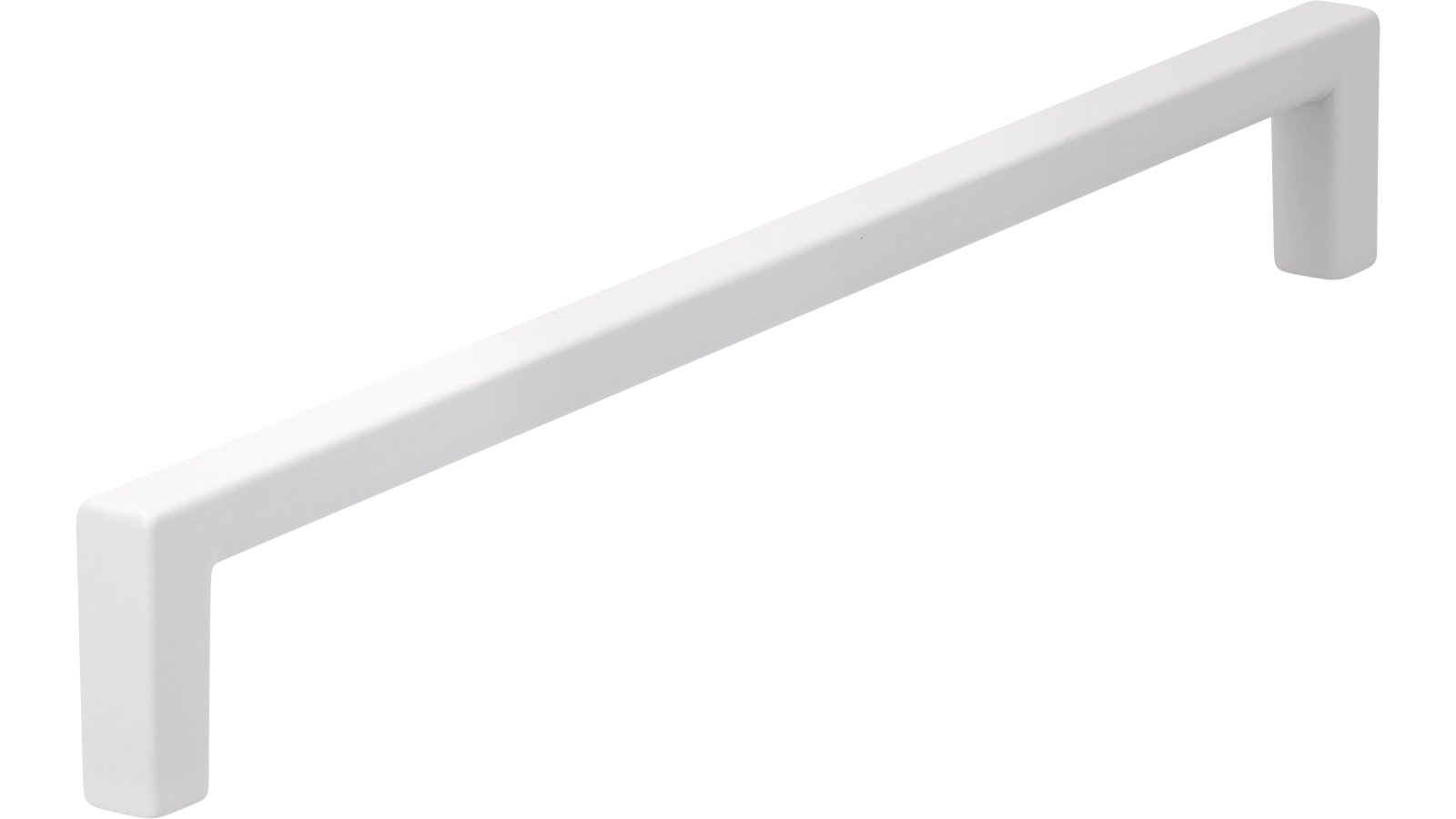 Griff Bruckmühl Druckguss weiß pulverbeschichtet - 200 mm lang  vor weißem Hintergrund