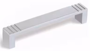 Griff Büren Aluminium silber natur matt - 138 mm lang vor weißem Hintergrund