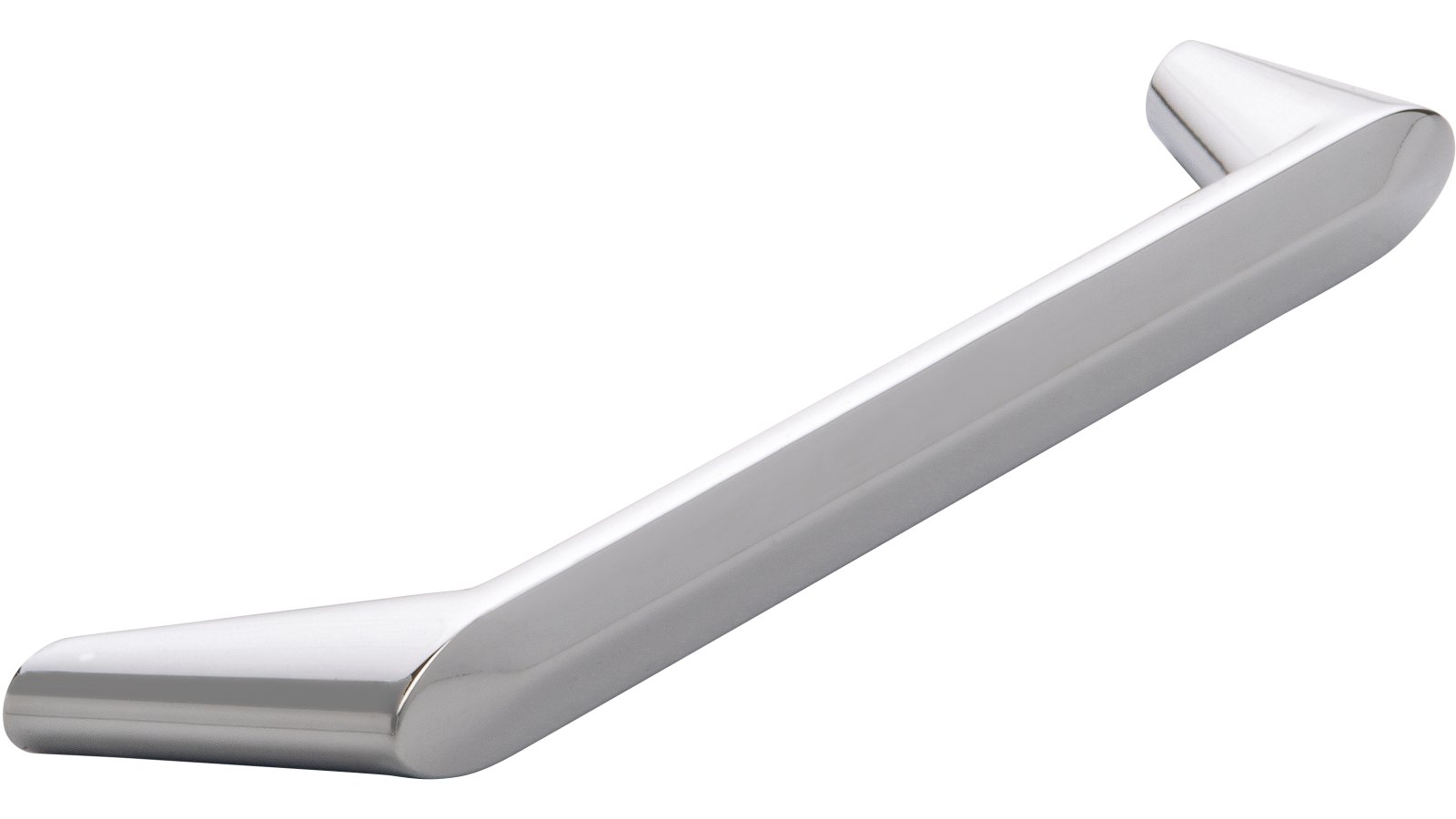 Griff Burgau Druckguss chrom glänzend - 174 mm lang  vor weißem Hintergrund