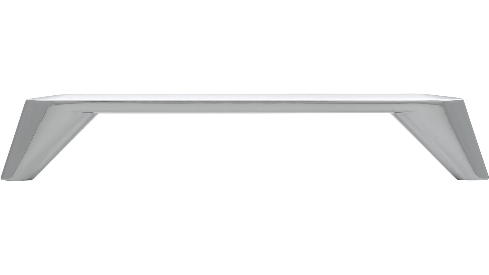 Griff Burgau Druckguss chrom glänzend - 174 mm lang  vor weißem Hintergrund