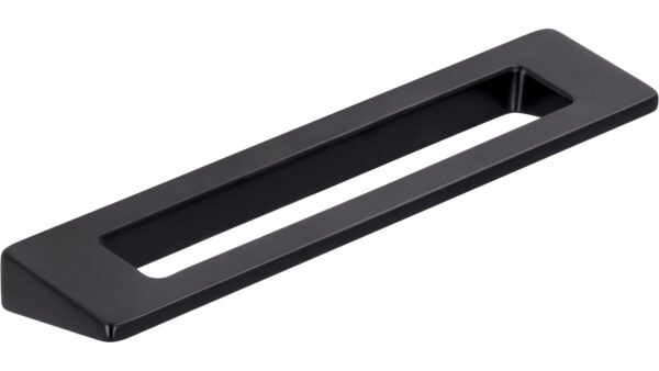 Griff Burgkirchen Druckguss schwarz matt pulverbeschichtet - 118 mm lang  vor weißem Hintergrund