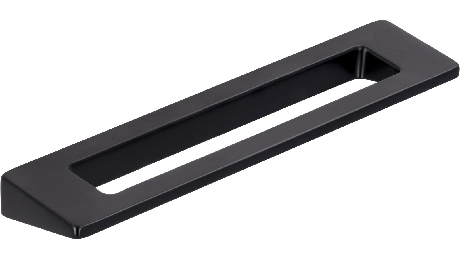 Griff Burgkirchen Druckguss schwarz matt pulverbeschichtet - 118 mm lang  vor weißem Hintergrund