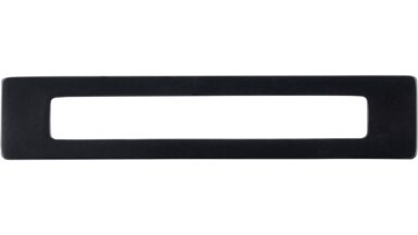 Griff Burgkirchen Druckguss schwarz matt pulverbeschichtet - 118 mm lang  vor weißem Hintergrund