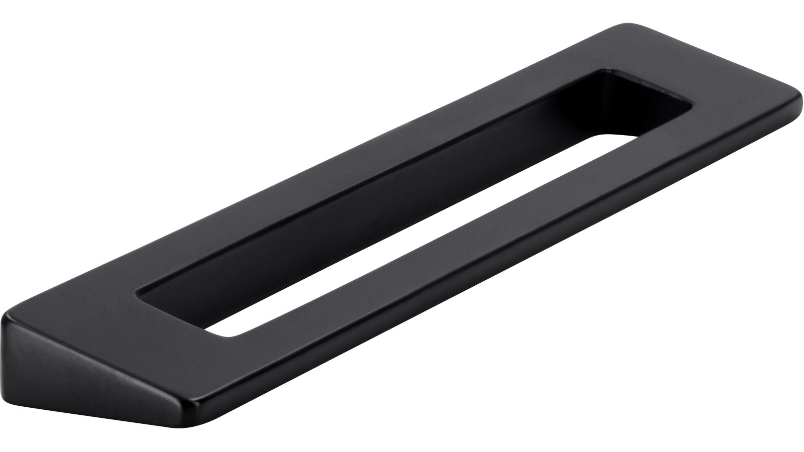 Griff Burgkirchen Druckguss schwarz matt pulverbeschichtet - 118 mm lang  vor weißem Hintergrund