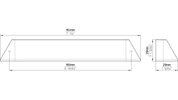 Griff Cadolzburg Zinkdruckguß - chrom glänzend - 184 mm lang  vor weißem Hintergrund