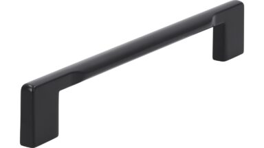 Griff Clausthal-Zellerfeld Druckguss schwarz matt pulverbeschichtet - 180 mm lang  vor weißem Hintergrund