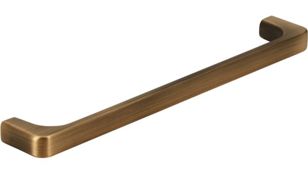 Griff Diez Druckguss messing schwarz gebürstet - 170 mm lang  vor weißem Hintergrund
