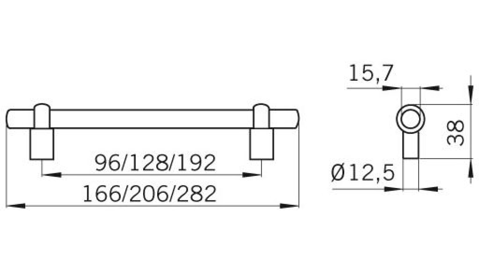 Griff Dinklage Holz - Druckguss fichte natur lackiert matt vernickelt - 166 mm lang  vor weißem Hintergrund