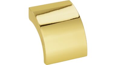 Griff Döbeln Druckguss glänzend vermessingt - 30 mm lang  vor weißem Hintergrund